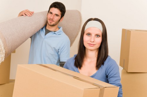 Packed boxes and furniture prepared for local house removals
